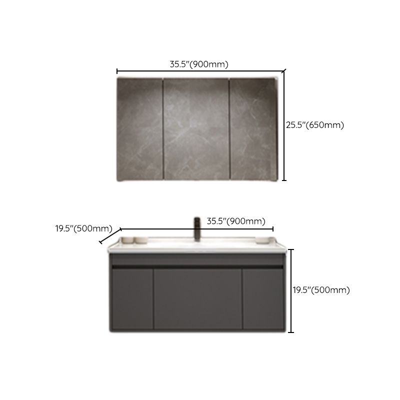 Wall Mount Modern Bathroom Vanity Set with Faucet Mirror Sink Clearhalo 'Bathroom Remodel & Bathroom Fixtures' 'Bathroom Vanities' 'bathroom_vanities' 'Home Improvement' 'home_improvement' 'home_improvement_bathroom_vanities' 1200x1200_9a589156-1e84-4198-a87a-0777bf8a68e6