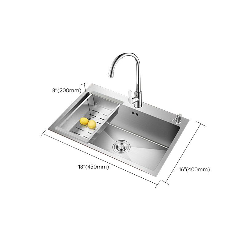 Modern Kitchen Sink Stainless Steel with Accessories and Faucet Kitchen Bar Sink Clearhalo 'Home Improvement' 'home_improvement' 'home_improvement_kitchen_sinks' 'Kitchen Remodel & Kitchen Fixtures' 'Kitchen Sinks & Faucet Components' 'Kitchen Sinks' 'kitchen_sinks' 1200x1200_9a6cc446-e064-459f-b60b-70404db199fc