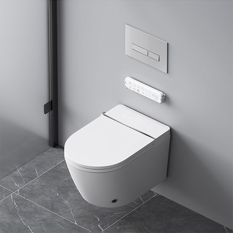 Contemporary Foot Sensor Ceramic Elongated Heated Seat Wall Mounted Bidet Clearhalo 'Bathroom Remodel & Bathroom Fixtures' 'Bidets' 'Home Improvement' 'home_improvement' 'home_improvement_bidets' 'Toilets & Bidets' 1200x1200_9a6d5936-ec93-4c23-9073-6d880f46addb