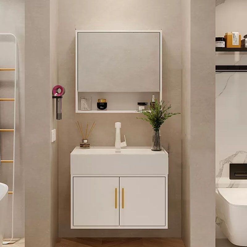 White Wall Mounted Standard Single-Sink Open Console with Sink Set Clearhalo 'Bathroom Remodel & Bathroom Fixtures' 'Bathroom Vanities' 'bathroom_vanities' 'Home Improvement' 'home_improvement' 'home_improvement_bathroom_vanities' 1200x1200_9a7d122e-ad2d-48f9-b272-f4b893eb3537