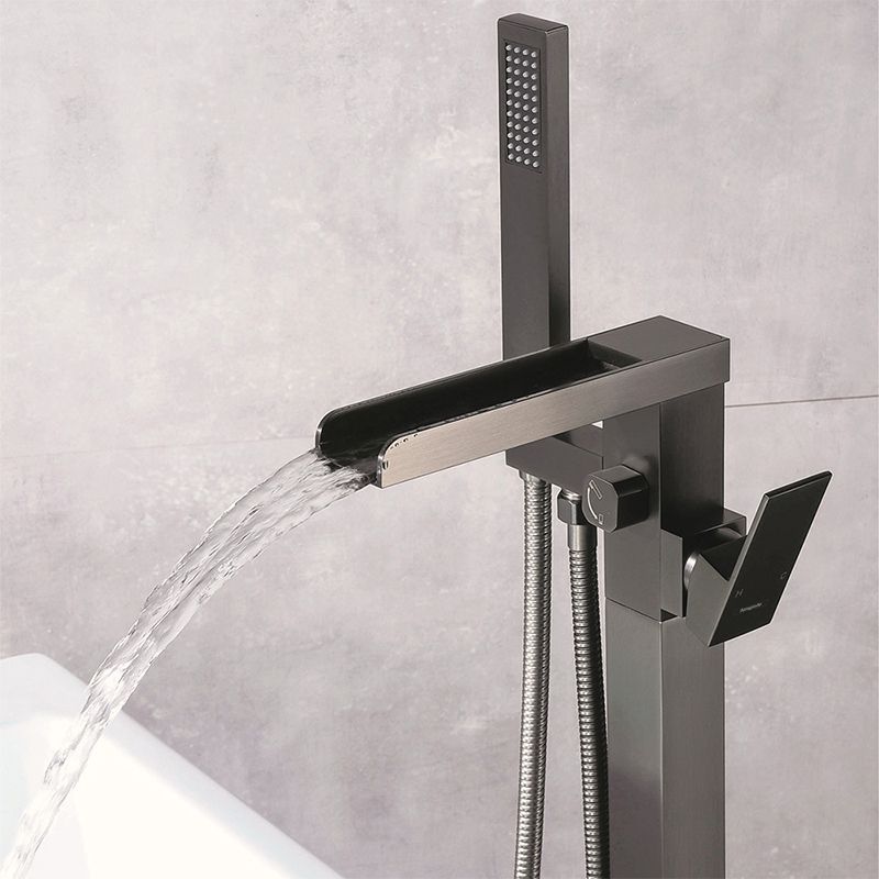 Floor Mounted High Arc Freestanding Tub Filler Copper Freestanding Tub Filler Trim Clearhalo 'Bathroom Remodel & Bathroom Fixtures' 'Bathtub Faucets' 'bathtub_faucets' 'Home Improvement' 'home_improvement' 'home_improvement_bathtub_faucets' 1200x1200_9a983a00-0f57-44e4-9838-140c0e621a3c