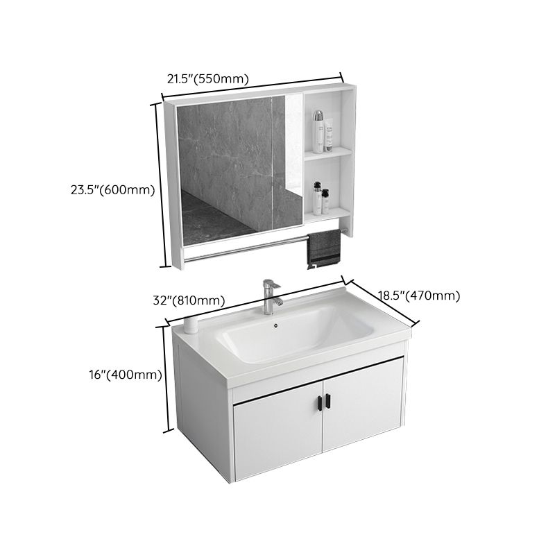 Ceramic Bathroom Sink Vanity Wall-Mounted Bathroom Sink Vanity with Faucet Included Clearhalo 'Bathroom Remodel & Bathroom Fixtures' 'Bathroom Vanities' 'bathroom_vanities' 'Home Improvement' 'home_improvement' 'home_improvement_bathroom_vanities' 1200x1200_9aa15998-9741-4b3a-bfdd-54a753900348