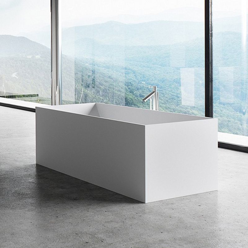 Modern Freestanding Bathtub Stone Rectangle White Soaking Bath Tub Clearhalo 'Bathroom Remodel & Bathroom Fixtures' 'Bathtubs' 'Home Improvement' 'home_improvement' 'home_improvement_bathtubs' 'Showers & Bathtubs' 1200x1200_9aa47d35-8bfc-43b0-a61d-349e84504a74