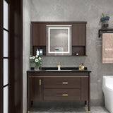 Wood Frame Bathroom Vanity Drawers Single Sink Rectangle Freestanding Vanity with Mirror Clearhalo 'Bathroom Remodel & Bathroom Fixtures' 'Bathroom Vanities' 'bathroom_vanities' 'Home Improvement' 'home_improvement' 'home_improvement_bathroom_vanities' 1200x1200_9ab56980-d6f6-44fd-928d-88294c34d2ce