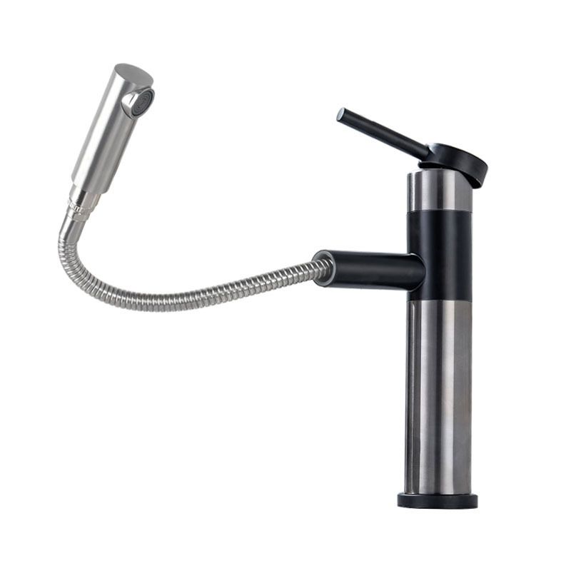 Glam 1-Handle Bathroom Sink Faucet 1 Hole Vessel Sink Bathroom Faucet with Stainless Steel Clearhalo 'bathroom_sink_faucets' 'Conjunta de Baño y Conjunta de Grifo' 'Coronamiento de Baño y Dispositivo de Baño' 'Grifo del lavabo del baño' 'Hogar' 'home_improvement' 'home_improvement_bathroom_sink_faucets' 'Mejoras para el hogar' 1200x1200_9ab83d11-b1d3-402e-b37f-a6f4de9ffbe0