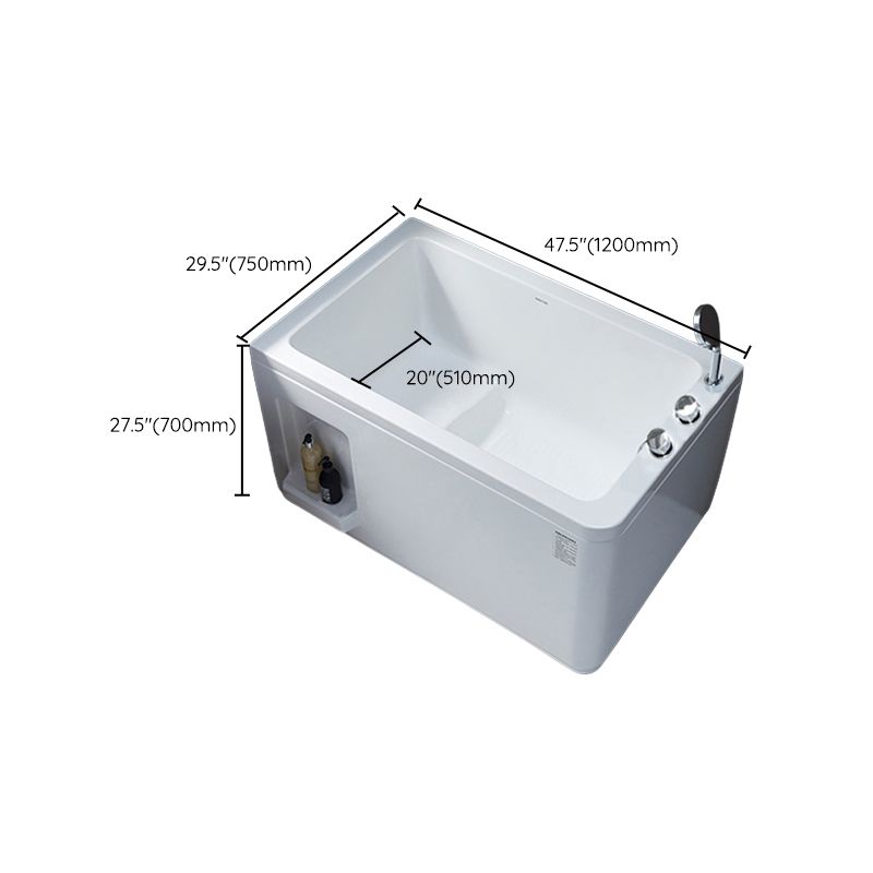 Small Tub Modern Soaking White Acrylic Bathroom Back to Wall Bathtub Clearhalo 'Bathroom Remodel & Bathroom Fixtures' 'Bathtubs' 'Home Improvement' 'home_improvement' 'home_improvement_bathtubs' 'Showers & Bathtubs' 1200x1200_9ad5c4cc-efc3-4373-9bd5-22347557c431