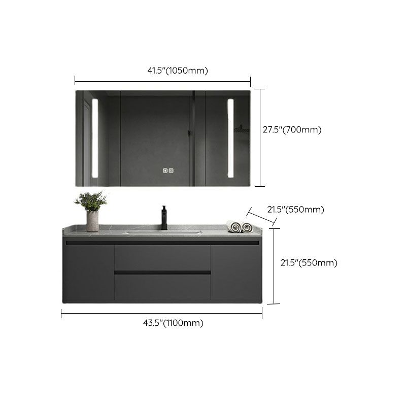 Wall Mount Modern Grey Bath Vanity with Mirror Faucet Sink for Bathroom Clearhalo 'Bathroom Remodel & Bathroom Fixtures' 'Bathroom Vanities' 'bathroom_vanities' 'Home Improvement' 'home_improvement' 'home_improvement_bathroom_vanities' 1200x1200_9ae29e41-d7c3-467f-9672-3f1c889e2e4d