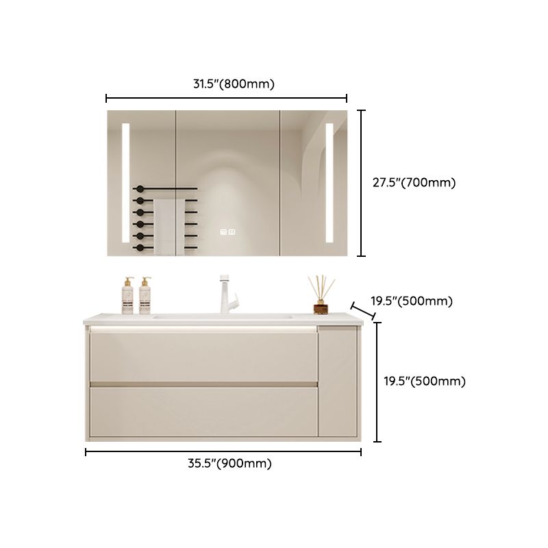 Mirror Included Wall Mount Bathroom Sink Vanity in White with Doors Drawers Clearhalo 'Bathroom Remodel & Bathroom Fixtures' 'Bathroom Vanities' 'bathroom_vanities' 'Home Improvement' 'home_improvement' 'home_improvement_bathroom_vanities' 1200x1200_9b4d3f3d-2768-4a6b-8ba7-3402c61689dc