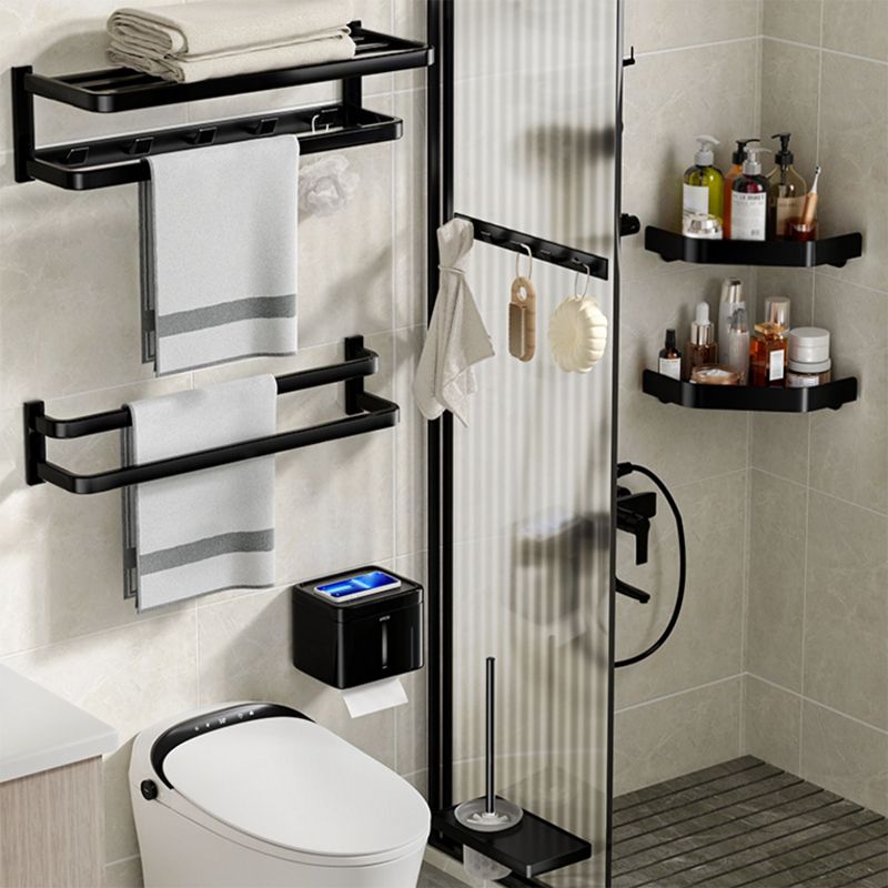 Modern Bathroom Set Towel Bar Paper Holder Black Bathroom Accessory Kit Clearhalo 'Bathroom Hardware Sets' 'Bathroom Hardware' 'Bathroom Remodel & Bathroom Fixtures' 'bathroom_hardware_sets' 'Home Improvement' 'home_improvement' 'home_improvement_bathroom_hardware_sets' 1200x1200_9b55bc36-ecfd-4a07-be8f-8baac28cb59d