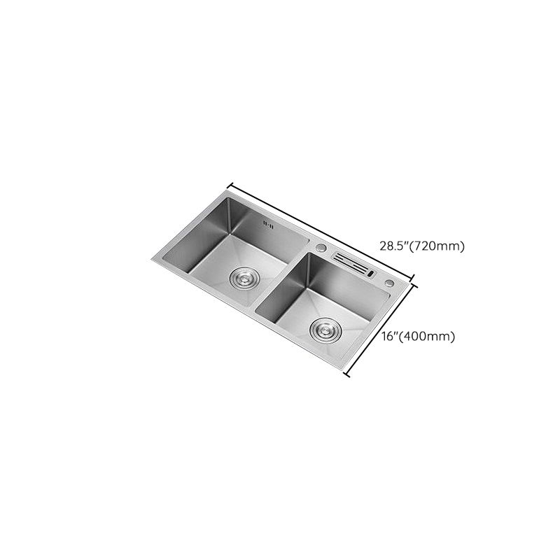 Drop-In Kitchen Sink Stainless Steel Modern Style Rectangle Kitchen Double Sink Clearhalo 'Home Improvement' 'home_improvement' 'home_improvement_kitchen_sinks' 'Kitchen Remodel & Kitchen Fixtures' 'Kitchen Sinks & Faucet Components' 'Kitchen Sinks' 'kitchen_sinks' 1200x1200_9b56aba8-ddf8-45d2-9c8c-07b5c245fe97