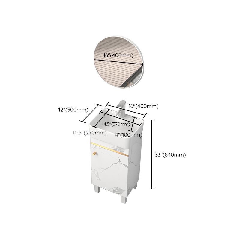 Rectangle Vanity Set White Single Sink Mirror Freestanding Bathroom Vanity with Door Clearhalo 'Bathroom Remodel & Bathroom Fixtures' 'Bathroom Vanities' 'bathroom_vanities' 'Home Improvement' 'home_improvement' 'home_improvement_bathroom_vanities' 1200x1200_9b5adf30-5e83-4b61-9bff-019eb8bb6c04