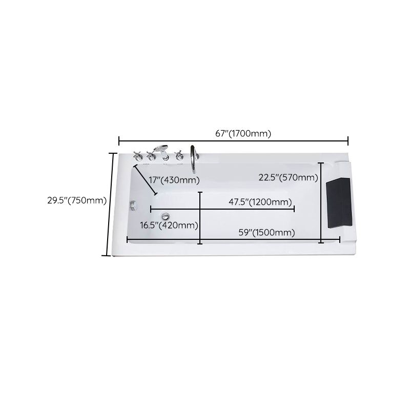 Acrylic Soaking Bathtub Antique Finish Drop-in Back to Wall Bath Tub Clearhalo 'Bathroom Remodel & Bathroom Fixtures' 'Bathtubs' 'Home Improvement' 'home_improvement' 'home_improvement_bathtubs' 'Showers & Bathtubs' 1200x1200_9b607170-f323-48cc-a3a7-ba74709b1cf8