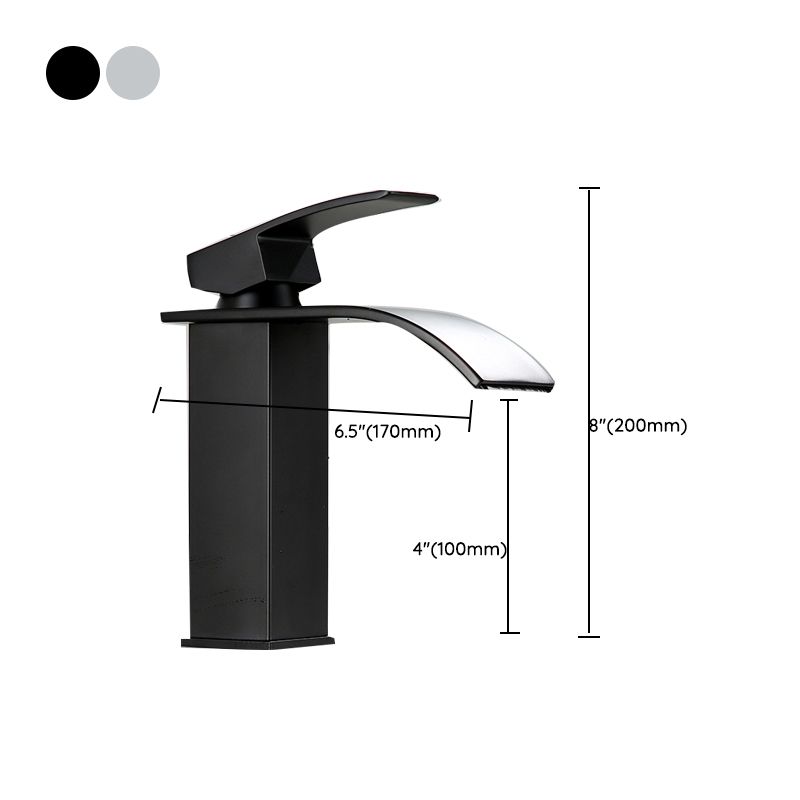 American Style 1 Handle Waterfall Basin Faucet, Bathroom Water Sink Faucet with Drain Clearhalo 'bathroom_sink_faucets' 'Conjunta de Baño y Conjunta de Grifo' 'Coronamiento de Baño y Dispositivo de Baño' 'Grifo del lavabo del baño' 'Hogar' 'home_improvement' 'home_improvement_bathroom_sink_faucets' 'Mejoras para el hogar' 1200x1200_9b647667-e29f-475e-8a14-c730aecc8d62