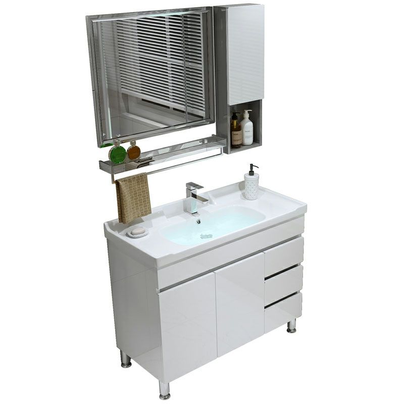 Freestanding Modern Sink Included Bath Vanity with Mirror for Bathroom Clearhalo 'Bathroom Remodel & Bathroom Fixtures' 'Bathroom Vanities' 'bathroom_vanities' 'Home Improvement' 'home_improvement' 'home_improvement_bathroom_vanities' 1200x1200_9b729252-4fd7-47c8-b4d4-9e6f974a93e3