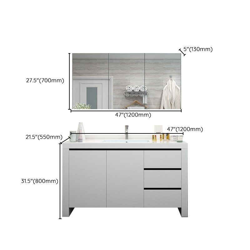 Modern White Wood Sink Vanity Faucet Included with Mirror for Bathroom Clearhalo 'Bathroom Remodel & Bathroom Fixtures' 'Bathroom Vanities' 'bathroom_vanities' 'Home Improvement' 'home_improvement' 'home_improvement_bathroom_vanities' 1200x1200_9b798351-5d3b-483a-8d51-1cd4f3a2b404