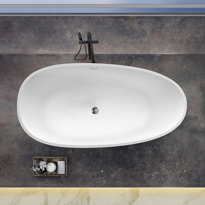 Modern Stone Bathtub Freestand Soaking Bathtub with Drain Bath Tub Clearhalo 'Bathroom Remodel & Bathroom Fixtures' 'Bathtubs' 'Home Improvement' 'home_improvement' 'home_improvement_bathtubs' 'Showers & Bathtubs' 1200x1200_9b98c066-45f3-4f1a-9743-3d301553fc6c