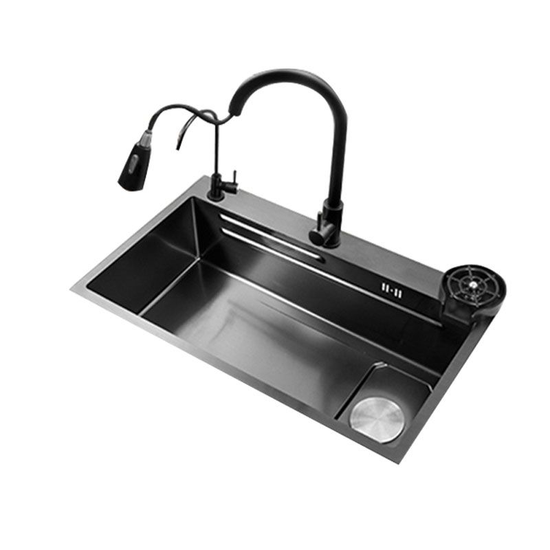 Contemporary Kitchen Sink Stainless Steel Kitchen Sink with Drain Assembly Clearhalo 'Home Improvement' 'home_improvement' 'home_improvement_kitchen_sinks' 'Kitchen Remodel & Kitchen Fixtures' 'Kitchen Sinks & Faucet Components' 'Kitchen Sinks' 'kitchen_sinks' 1200x1200_9bd0093c-9dfd-4407-90c4-566d9bdb634e