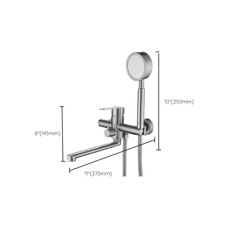 Bathroom Bathtub Faucet Rod Handle Handheld Shower Head Bathtub Faucet Clearhalo 'Bathroom Remodel & Bathroom Fixtures' 'Bathtub Faucets' 'bathtub_faucets' 'Home Improvement' 'home_improvement' 'home_improvement_bathtub_faucets' 1200x1200_9bf290c7-600e-490c-bfb3-027290d255d0