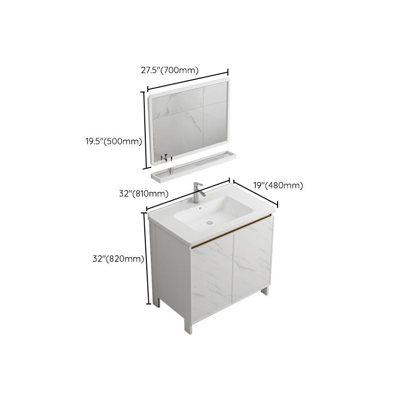 Modern Bath Vanity White Single Rectangular Freestanding Sink Vanity Clearhalo 'Bathroom Remodel & Bathroom Fixtures' 'Bathroom Vanities' 'bathroom_vanities' 'Home Improvement' 'home_improvement' 'home_improvement_bathroom_vanities' 1200x1200_9bf477d7-3bcb-4f26-98cd-a953ae189433