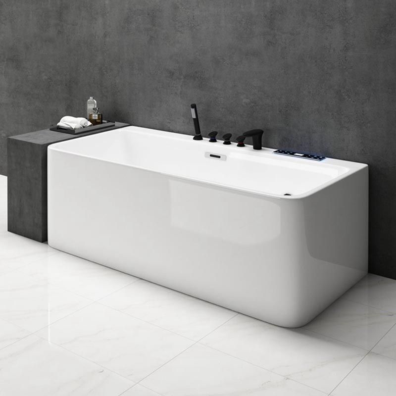 Modern Rectangular Bath Tub with Drain and Overflow Trim Bathtub Clearhalo 'Bathroom Remodel & Bathroom Fixtures' 'Bathtubs' 'Home Improvement' 'home_improvement' 'home_improvement_bathtubs' 'Showers & Bathtubs' 1200x1200_9c0094e0-48e1-4dd9-8752-6df1ff2e7da8