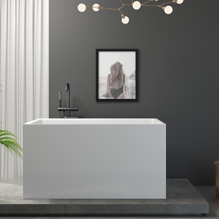 Back to Wall Bathtub Antique Finish Soaking Rectangular Modern Bath Tub Clearhalo 'Bathroom Remodel & Bathroom Fixtures' 'Bathtubs' 'Home Improvement' 'home_improvement' 'home_improvement_bathtubs' 'Showers & Bathtubs' 1200x1200_9c0edff4-1563-451b-a788-daba66627fe9