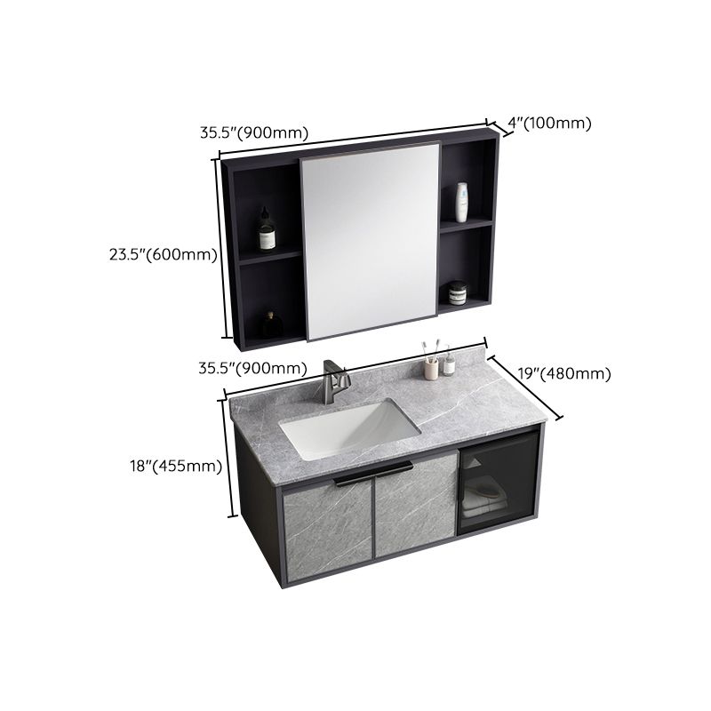 Modern Bathroom Sink Vanity Wall Mounted Bathroom Sink Vanity Faucet Included Clearhalo 'Bathroom Remodel & Bathroom Fixtures' 'Bathroom Vanities' 'bathroom_vanities' 'Home Improvement' 'home_improvement' 'home_improvement_bathroom_vanities' 1200x1200_9c12974d-8966-41fc-9862-e0b89134e205