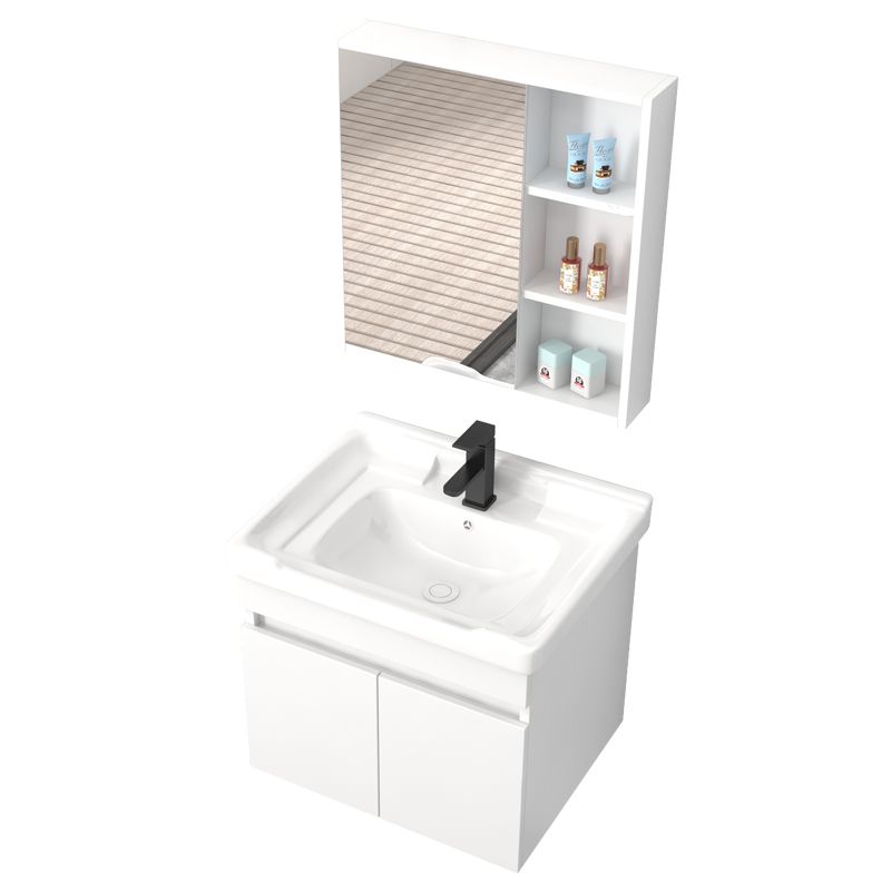 Modern Wall Mount Bathroom Vanity White Ceramic Single-Sink Rectangular Vanity Set Clearhalo 'Bathroom Remodel & Bathroom Fixtures' 'Bathroom Vanities' 'bathroom_vanities' 'Home Improvement' 'home_improvement' 'home_improvement_bathroom_vanities' 1200x1200_9c27204e-af90-46b6-8c26-78f013f3b48a