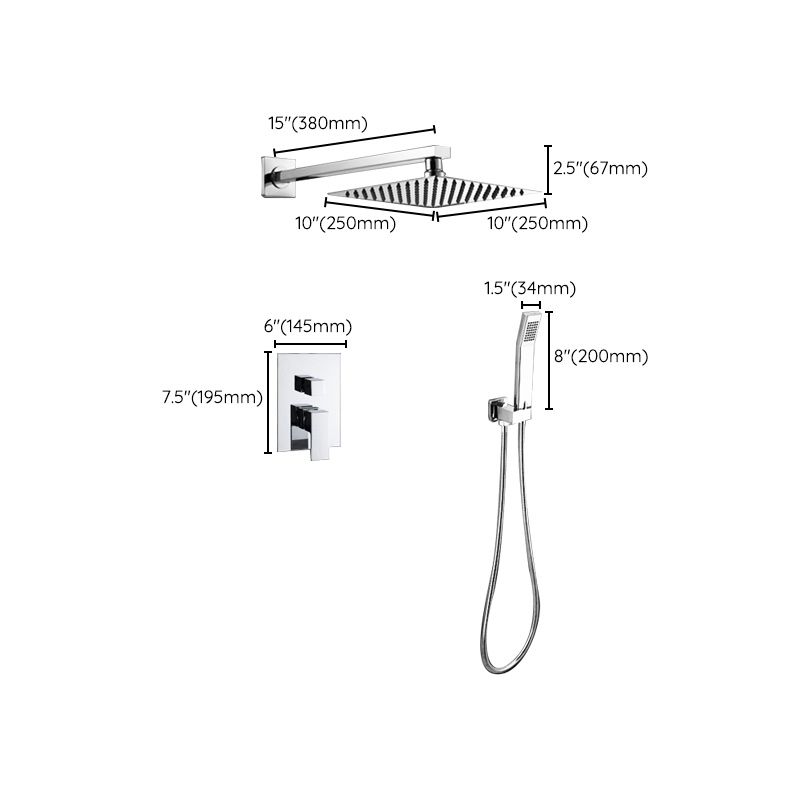 Modern Shower System Brass Adjustable Spray Pattern Ceiling Mounted Shower Combo Clearhalo 'Bathroom Remodel & Bathroom Fixtures' 'Home Improvement' 'home_improvement' 'home_improvement_shower_faucets' 'Shower Faucets & Systems' 'shower_faucets' 'Showers & Bathtubs Plumbing' 'Showers & Bathtubs' 1200x1200_9c275662-aab2-4457-bf9c-5923e0b07442