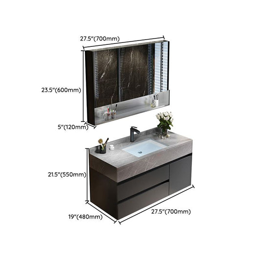 Bathroom Vanity Set Ceramic Rectangular Drawers Wall Mounted Vanity Sink Clearhalo 'Bathroom Remodel & Bathroom Fixtures' 'Bathroom Vanities' 'bathroom_vanities' 'Home Improvement' 'home_improvement' 'home_improvement_bathroom_vanities' 1200x1200_9c5f48af-132a-4a8a-8712-2e162fe68c92