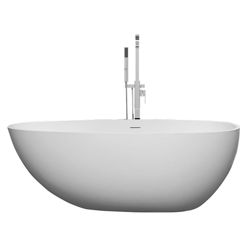 Modern Oval Tub with Drain and Overflow Trim White Soaking Bathtub for Home Clearhalo 'Bathroom Remodel & Bathroom Fixtures' 'Bathtubs' 'Home Improvement' 'home_improvement' 'home_improvement_bathtubs' 'Showers & Bathtubs' 1200x1200_9ce0e23c-7025-4226-b10e-a93cdde82b10