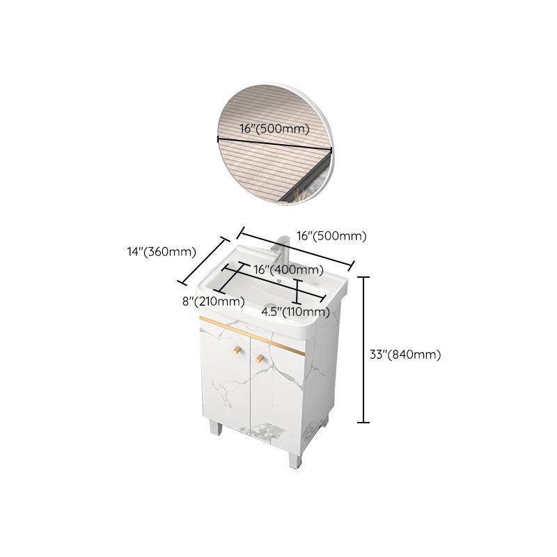 Rectangle Vanity Set White Single Sink Mirror Freestanding Bathroom Vanity with Door Clearhalo 'Bathroom Remodel & Bathroom Fixtures' 'Bathroom Vanities' 'bathroom_vanities' 'Home Improvement' 'home_improvement' 'home_improvement_bathroom_vanities' 1200x1200_9d080d88-432d-4b2d-aca9-37192e17fba8