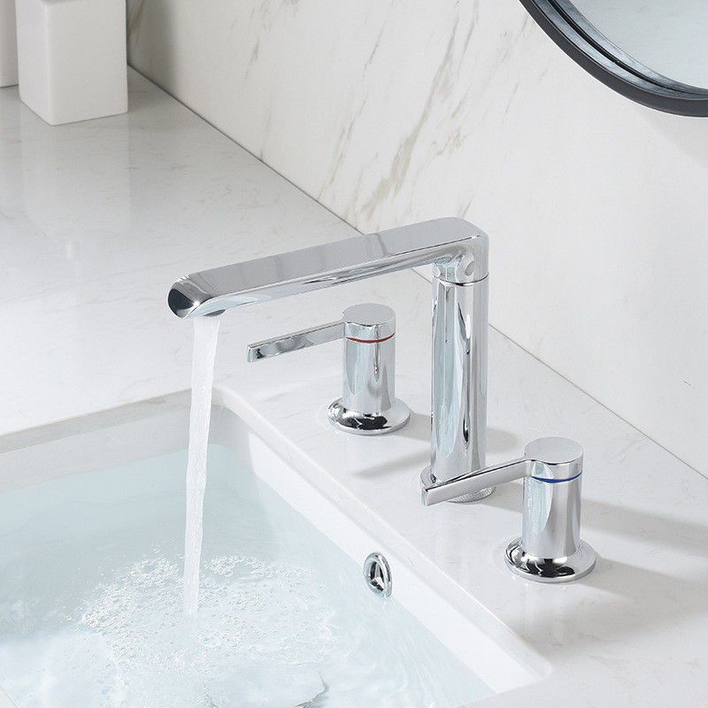 7.28" H Luxury Vanity Sink Faucet 3-hole Circular Bathroom Faucet Clearhalo 'Bathroom Remodel & Bathroom Fixtures' 'Bathroom Sink Faucets' 'Bathroom Sinks & Faucet Components' 'bathroom_sink_faucets' 'Home Improvement' 'home_improvement' 'home_improvement_bathroom_sink_faucets' 1200x1200_9d24d74b-6748-4579-bbf2-93a11dcacea4