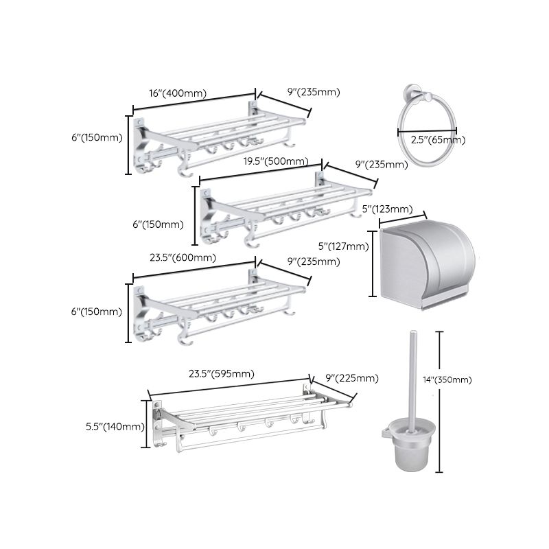 Modern Bathroom Accessories Hardware Set Silver Bathroom Accessory Kit Clearhalo 'Bathroom Hardware Sets' 'Bathroom Hardware' 'Bathroom Remodel & Bathroom Fixtures' 'bathroom_hardware_sets' 'Home Improvement' 'home_improvement' 'home_improvement_bathroom_hardware_sets' 1200x1200_9d2b9c88-17bf-40ca-a491-f60c852d96f5