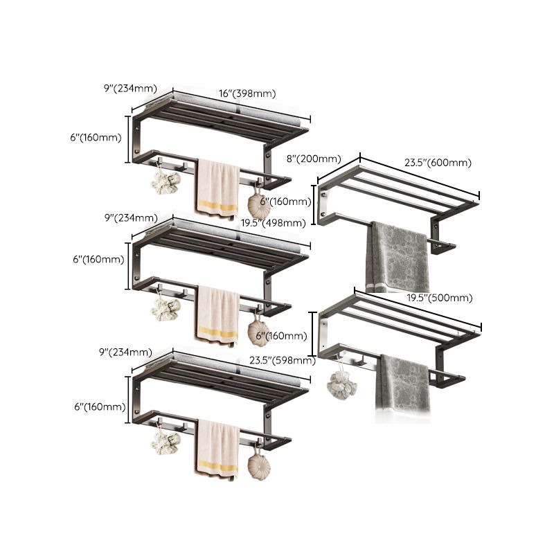 Modern Bathroom Accessory Kit Bath Shelf Towel Bar Grey Bath Hardware Set Clearhalo 'Bathroom Hardware Sets' 'Bathroom Hardware' 'Bathroom Remodel & Bathroom Fixtures' 'bathroom_hardware_sets' 'Home Improvement' 'home_improvement' 'home_improvement_bathroom_hardware_sets' 1200x1200_9d482fca-7fa7-4469-a8e4-8fd3a8c7b0c5