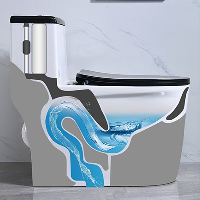 Floor Mount Toilet Black and White Toilet with Siphon Jet Water-saving Function Clearhalo 'Bathroom Remodel & Bathroom Fixtures' 'Home Improvement' 'home_improvement' 'home_improvement_toilets' 'Toilets & Bidets' 'Toilets' 1200x1200_9d8140ca-a40a-4190-88c9-7dfe0517cac9