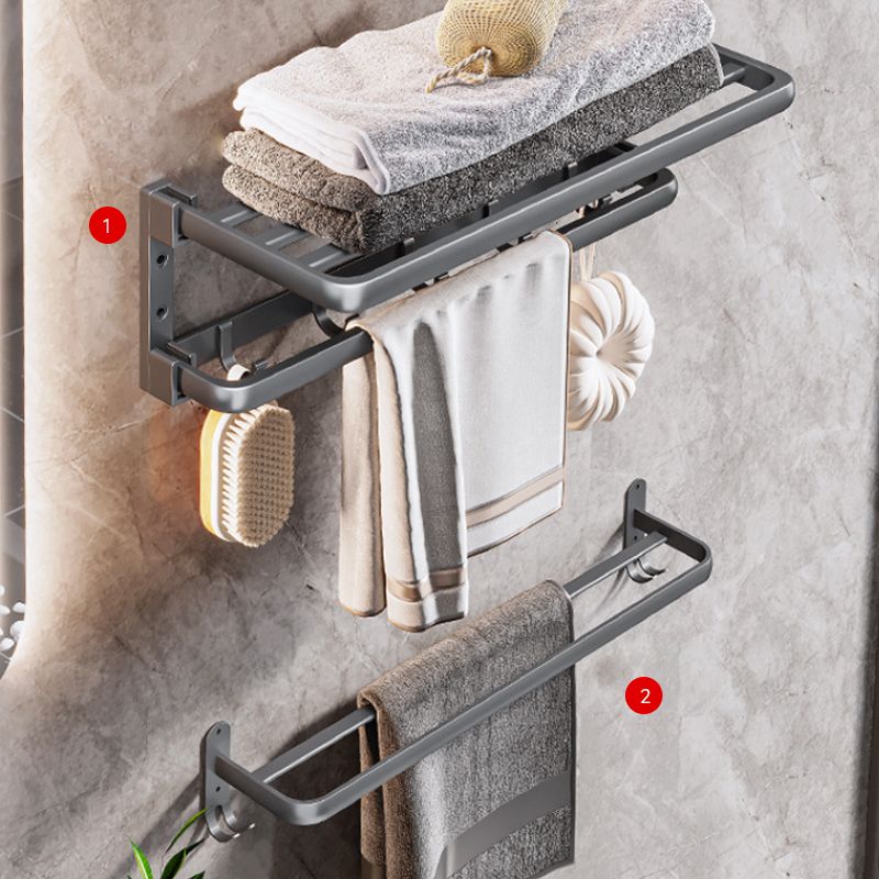 Modern Bathroom Accessories Hardware Set Grey Towel Bar Bath Shelf Bath Hardware Set Clearhalo 'Bathroom Hardware Sets' 'Bathroom Hardware' 'Bathroom Remodel & Bathroom Fixtures' 'bathroom_hardware_sets' 'Home Improvement' 'home_improvement' 'home_improvement_bathroom_hardware_sets' 1200x1200_9db38598-3d6b-4e4c-90a5-c3682458c8c8