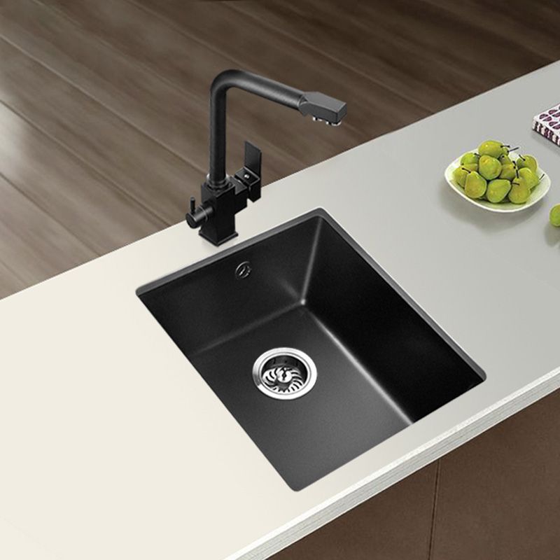 Black Undermount Kitchen Sink Single Bowl Quartz Sink with Faucet Clearhalo 'Home Improvement' 'home_improvement' 'home_improvement_kitchen_sinks' 'Kitchen Remodel & Kitchen Fixtures' 'Kitchen Sinks & Faucet Components' 'Kitchen Sinks' 'kitchen_sinks' 1200x1200_9dba38a6-ac67-4554-8972-ae2ccd8d2781
