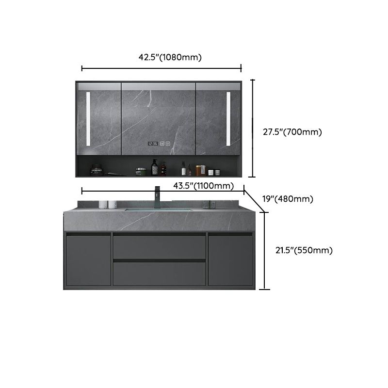 Modern Bathroom Vanity Set Granite Top Standalone Cabinet or Shelving Included Clearhalo 'Bathroom Remodel & Bathroom Fixtures' 'Bathroom Vanities' 'bathroom_vanities' 'Home Improvement' 'home_improvement' 'home_improvement_bathroom_vanities' 1200x1200_9dce8418-ca3f-43da-8e2f-0cf72435aeaa