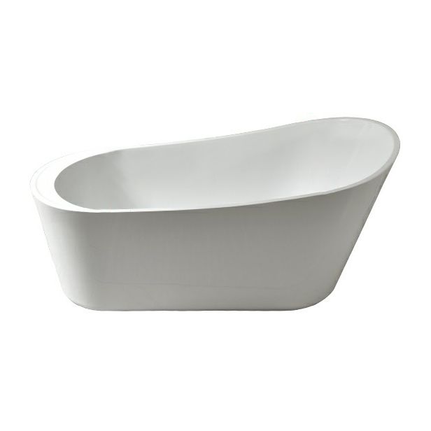 Modern Oval Bathtub White Freestanding Acrylic Soaking Left Bath Clearhalo 'Bathroom Remodel & Bathroom Fixtures' 'Bathtubs' 'Home Improvement' 'home_improvement' 'home_improvement_bathtubs' 'Showers & Bathtubs' 1200x1200_9e20986e-0c94-403c-9b39-b9869ef71319