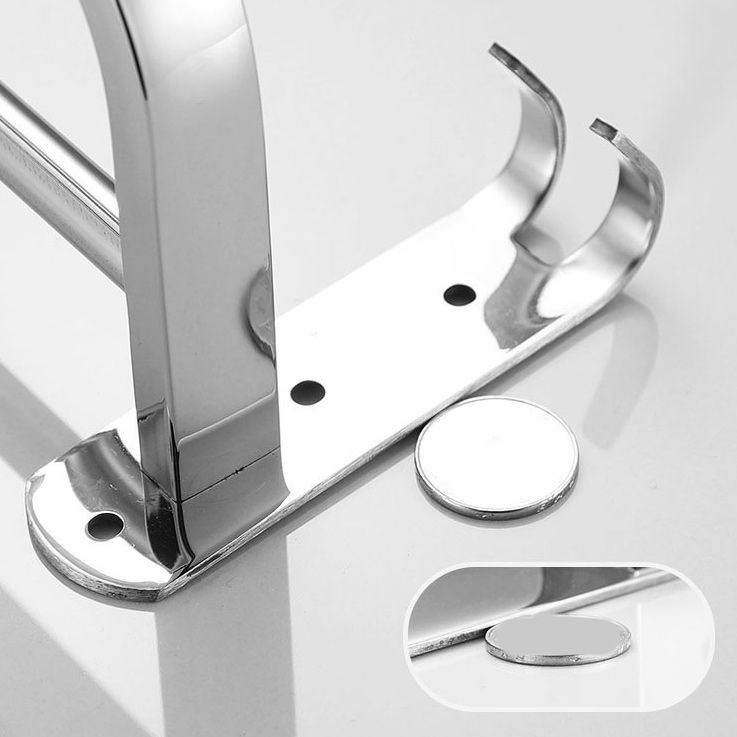 Polished Chrome Bath Hardware Set in Stainless Steel with Bath Shelf/Robe Hooks/Towel Bar Clearhalo 'Bathroom Hardware Sets' 'Bathroom Hardware' 'Bathroom Remodel & Bathroom Fixtures' 'bathroom_hardware_sets' 'Home Improvement' 'home_improvement' 'home_improvement_bathroom_hardware_sets' 1200x1200_9e3c185d-9bc4-4de0-966b-5854438fc5e8