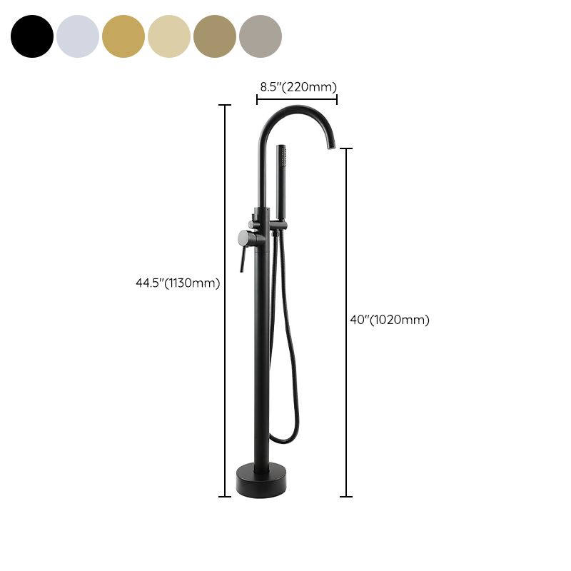 Traditional Floor Mounted Metal Freestanding Tub Filler Single Handle Freestanding Faucet Clearhalo 'Bathroom Remodel & Bathroom Fixtures' 'Bathtub Faucets' 'bathtub_faucets' 'Home Improvement' 'home_improvement' 'home_improvement_bathtub_faucets' 1200x1200_9e409b6d-0ac8-400c-979b-6caedd1d8c2f