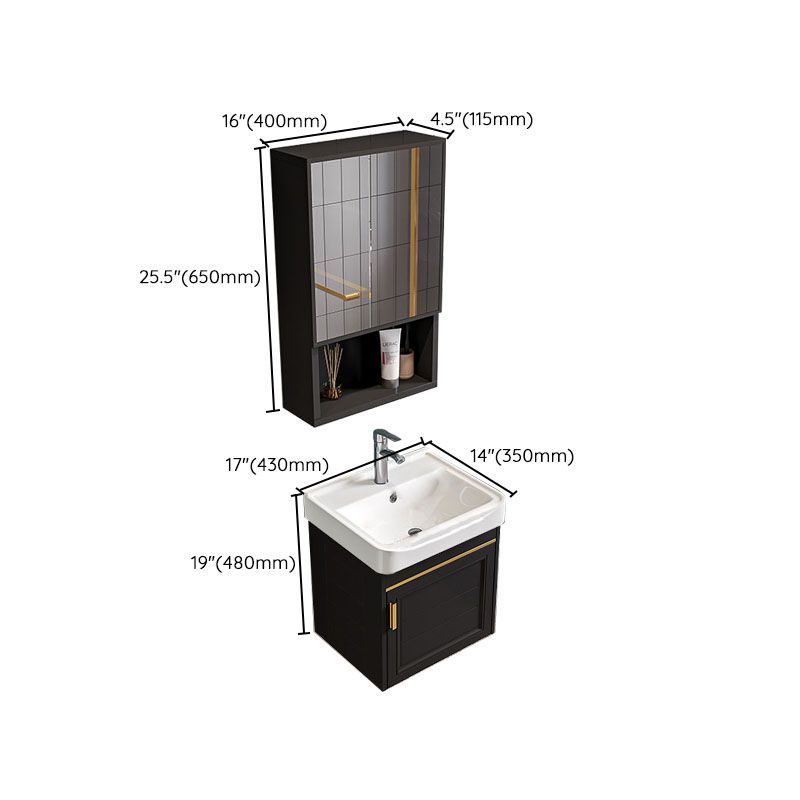 Single Sink Modern Sink Vanity Black Wall Mount Rectangular Bath Vanity Clearhalo 'Bathroom Remodel & Bathroom Fixtures' 'Bathroom Vanities' 'bathroom_vanities' 'Home Improvement' 'home_improvement' 'home_improvement_bathroom_vanities' 1200x1200_9e41ad5f-9d9f-46b8-8da3-44a9434e3bdf