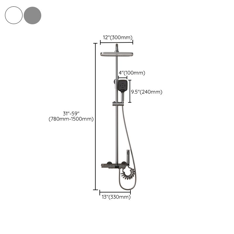 Wall Mounted Shower Arm Shower Faucet Adjustable Metal Shower System with Slide Bar Clearhalo 'Bathroom Remodel & Bathroom Fixtures' 'Home Improvement' 'home_improvement' 'home_improvement_shower_faucets' 'Shower Faucets & Systems' 'shower_faucets' 'Showers & Bathtubs Plumbing' 'Showers & Bathtubs' 1200x1200_9e54a24c-903c-40f7-9993-a7e84924317b