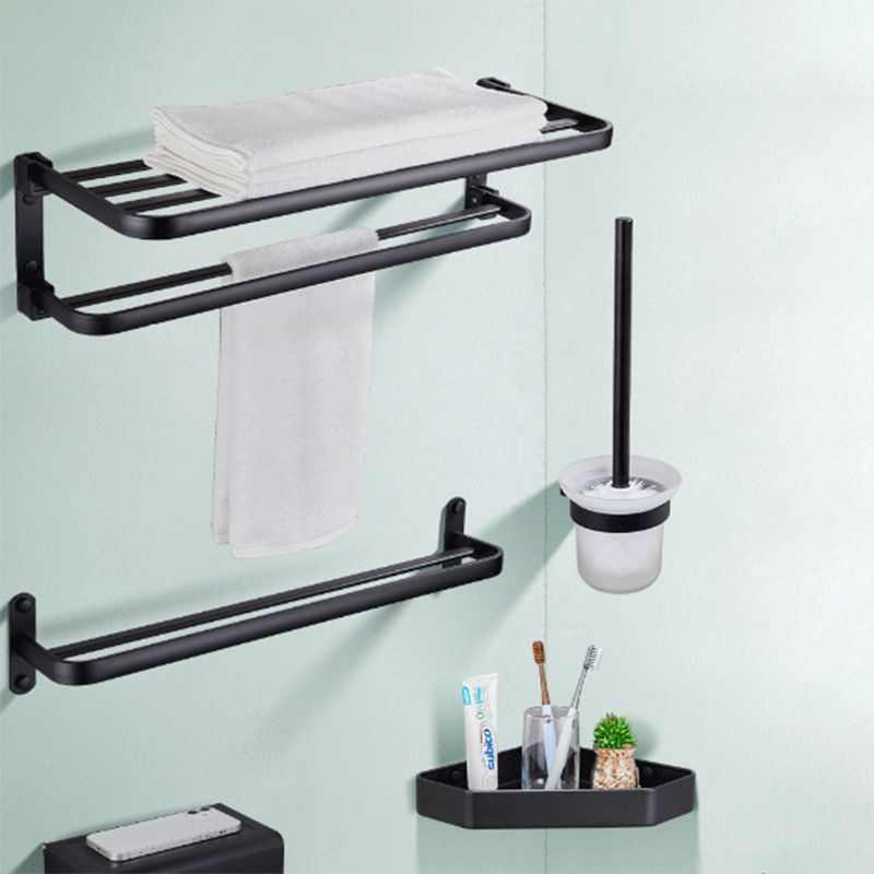 Modern Bathroom Accessory Set Matte Black/Gray Bath Shelf/Towel Bar & Paper Holder Clearhalo 'Bathroom Hardware Sets' 'Bathroom Hardware' 'Bathroom Remodel & Bathroom Fixtures' 'bathroom_hardware_sets' 'Home Improvement' 'home_improvement' 'home_improvement_bathroom_hardware_sets' 1200x1200_9e6c2ce6-89fa-486a-a4f6-56110e1fad32