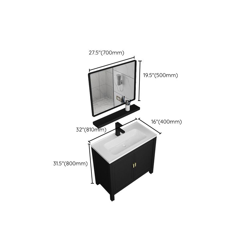 Metal Modern Sink Vanity Freestanding Faucet Included Bathroom Vanity Clearhalo 'Bathroom Remodel & Bathroom Fixtures' 'Bathroom Vanities' 'bathroom_vanities' 'Home Improvement' 'home_improvement' 'home_improvement_bathroom_vanities' 1200x1200_9e6cc0b3-e8a8-4478-83de-4b5bc98f5f32