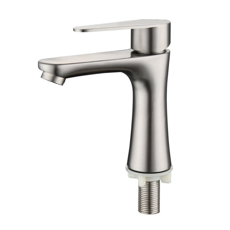 Contemporary Single Handle Kitchen Faucet Low Profile Faucet in Chrome Clearhalo 'Home Improvement' 'home_improvement' 'home_improvement_kitchen_faucets' 'Kitchen Faucets' 'Kitchen Remodel & Kitchen Fixtures' 'Kitchen Sinks & Faucet Components' 'kitchen_faucets' 1200x1200_9e8c4824-7a62-48a8-8e72-09583f82a59e