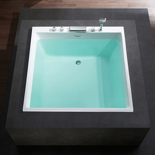 Acrylic Bath Drop-in Soaking Square Modern Center-Front Bathtub Clearhalo 'Bathroom Remodel & Bathroom Fixtures' 'Bathtubs' 'Home Improvement' 'home_improvement' 'home_improvement_bathtubs' 'Showers & Bathtubs' 1200x1200_9e8c70d1-f8e6-4518-82f3-db6ac7e1fd25