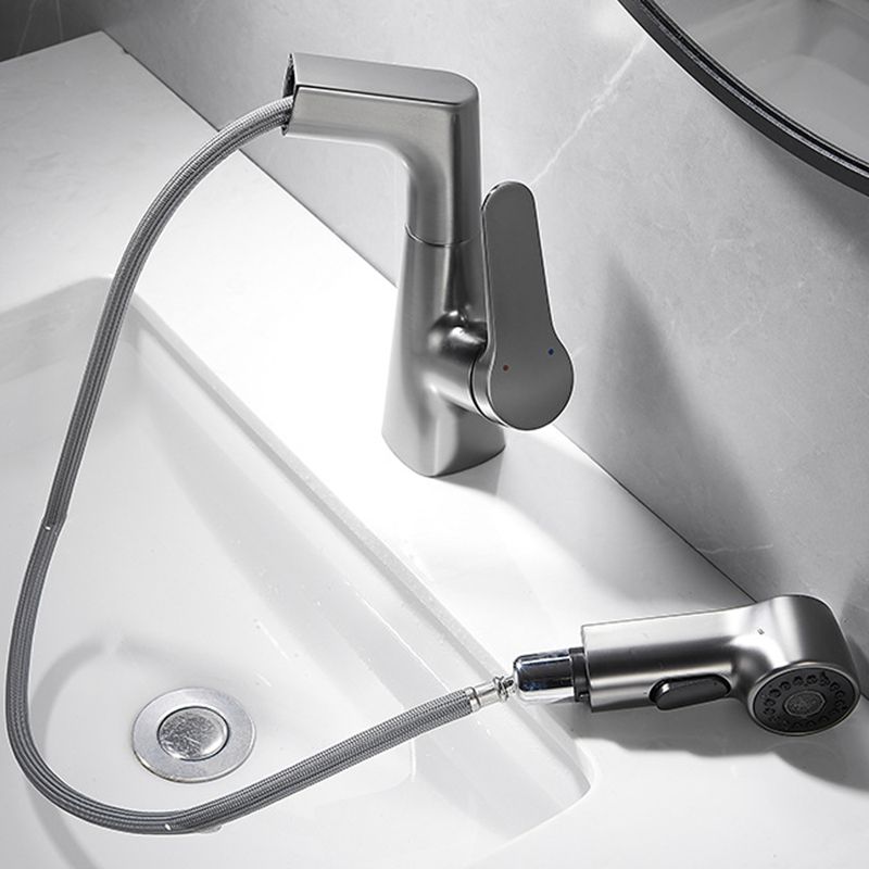 Pull-out Vessel Faucet Contemporary Sink Faucet with One Lever Handle Clearhalo 'Bathroom Remodel & Bathroom Fixtures' 'Bathroom Sink Faucets' 'Bathroom Sinks & Faucet Components' 'bathroom_sink_faucets' 'Home Improvement' 'home_improvement' 'home_improvement_bathroom_sink_faucets' 1200x1200_9e9c2ea0-6a64-4a70-b9f8-b813fc0b0e1f