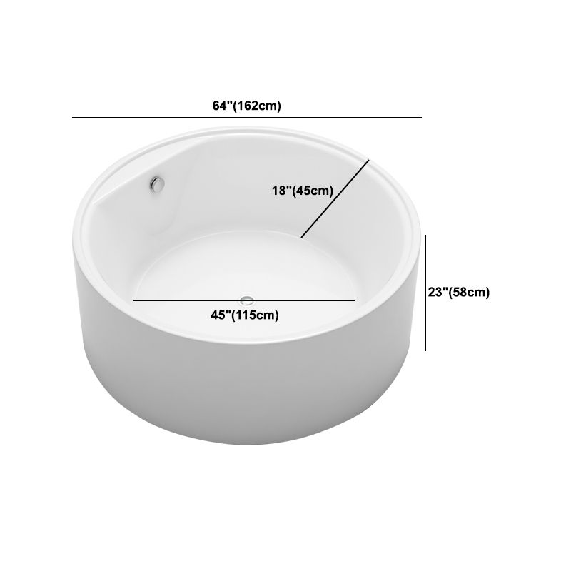 Modern Round Freestanding Bathtub Acrylic White Bath Tub for Home Clearhalo 'Bathroom Remodel & Bathroom Fixtures' 'Bathtubs' 'Home Improvement' 'home_improvement' 'home_improvement_bathtubs' 'Showers & Bathtubs' 1200x1200_9eaa473e-5313-47f8-90ad-779117cec6aa