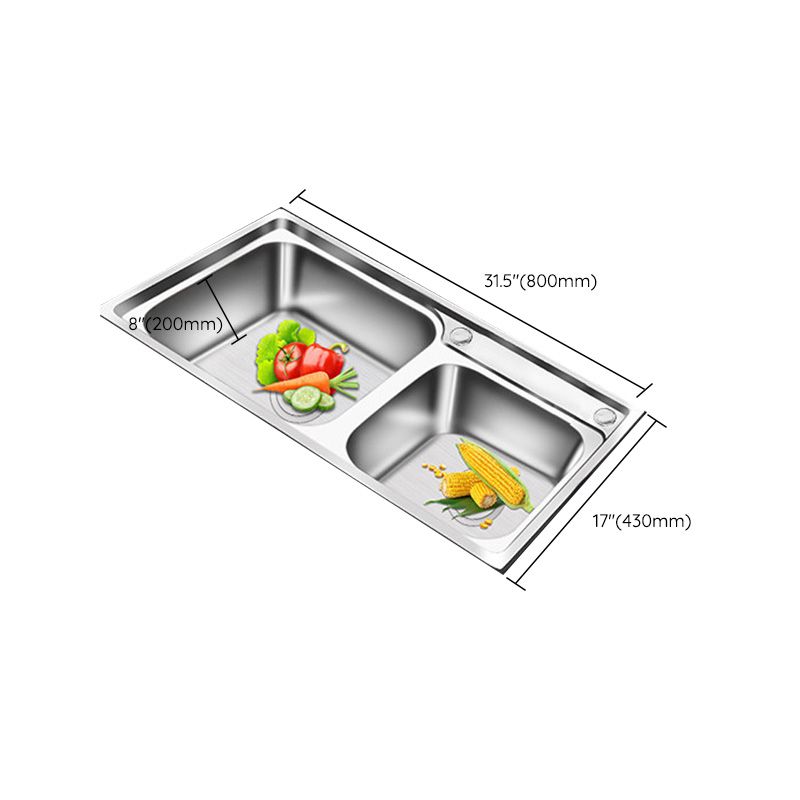 Modern Style Kitchen Sink Stainless Steel Corrosion Resistant Drop-In Kitchen Sink Clearhalo 'Home Improvement' 'home_improvement' 'home_improvement_kitchen_sinks' 'Kitchen Remodel & Kitchen Fixtures' 'Kitchen Sinks & Faucet Components' 'Kitchen Sinks' 'kitchen_sinks' 1200x1200_9eb7b8fb-f8b2-4725-8c04-d7fe7862a2e9